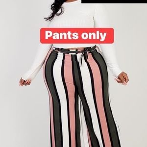 Plus size striped pants
